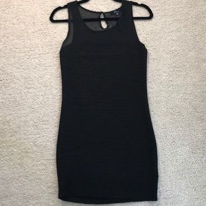 Black Roughed Mini Dress